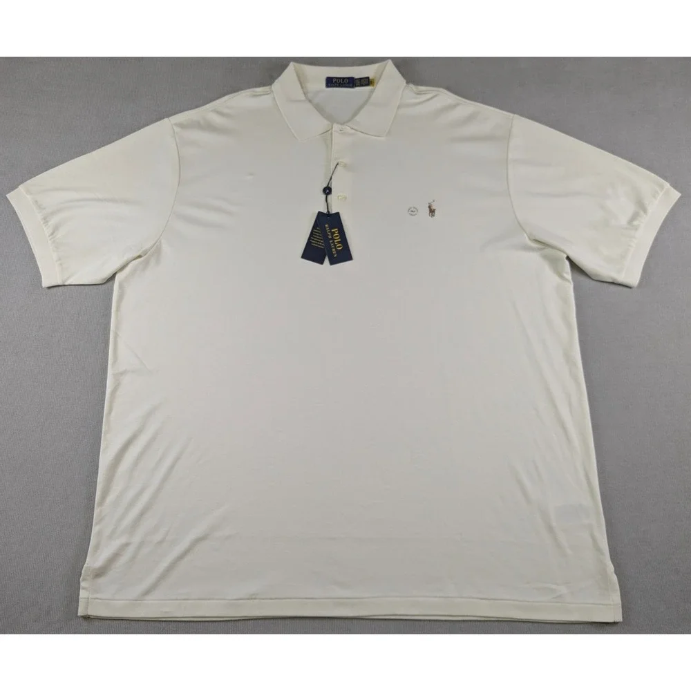 Polo Ralph Lauren Shirt Mens 3XLT 3XL Tall Cream New Cotton Work Preppy Pony